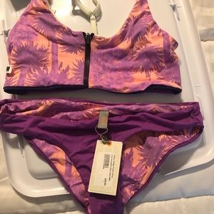 Maui bikini set swim Xl top l bottoms reversible